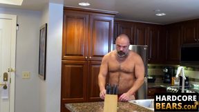 HardcoreBears.com - Hung black bear puts his fat dick up a white chubby cub's eager a