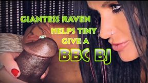 GIANTESS RAVEN HELPS TINY WITH A BBC BJ