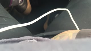 Cumming in my new car at the park