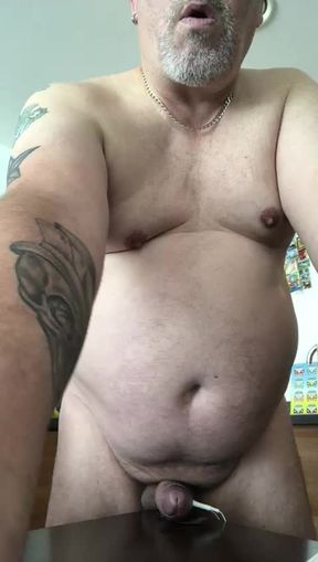 Daddy Dave jerking off and eating all cums