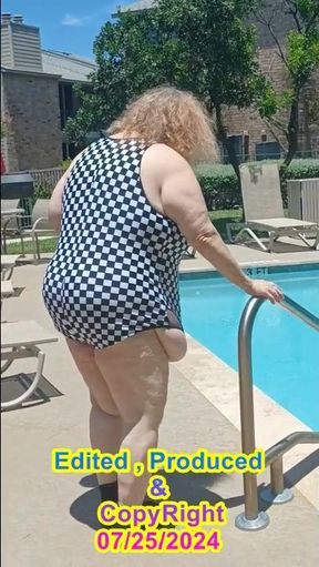 Nurse Vicki Wears Checkers to the Pool