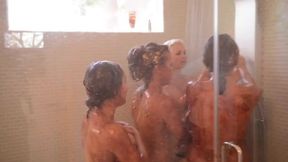 Shower sex play with hot babes Sarah Vandella and Hope Howell