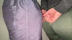 She Accidentally Touches a Stranger's Big Dick in the Queue