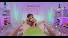 Tiny blonde girl choking on my dick