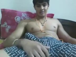 Uncut Indian Hunk Strokes His Big Cock on Webcam