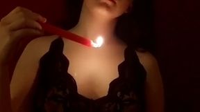 Shy masked cutie tries new things with tease and wax play