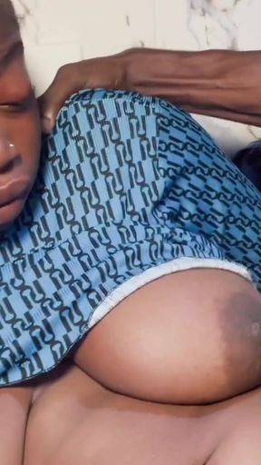 Ebony chocolate hot kitchen and bathroom raw sex fuck with monster cock   Clip 3