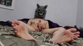 Wolf Mask + Feet Cumshow 2 (Louder Orgasm)