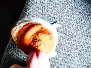 Ruining a huge load (after edging) on a "green" muffin. Then ate it (of course), and repeat...