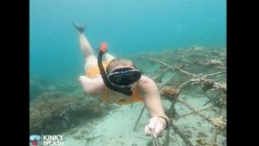 Snorkel Slut: Tight Bikini, Dive Mask & Underwater Fin Tease - MP4