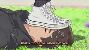 Sneaker Domination and Face Trampling in Converse All Stars | Outdoor Trampling and Humiliation (Subs)