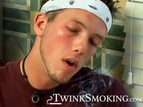 Gorgeous Christian Taylor stroking and smoking in the tub