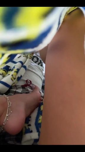Goddess Kiffa Morning Toe Suck and Until He Cum on His Pants