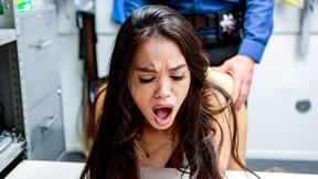 ”Backroom quickie with Asian mommy after she gets busted”