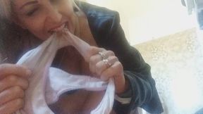 you are a pervert! you get excited by sniffing our step grandma s underwear!