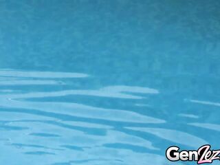 GenLez - Poolside Joy with Lesbo Teens Lindsey Olsen n Adriana Brill