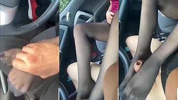 HD OUTDOOR CAR FOOTJOB & CUM (ROLEPLAY- PASSAGGIO IN AUTO CON FOOTJOB & CUM) ALL'APERTO IN MACCHINA