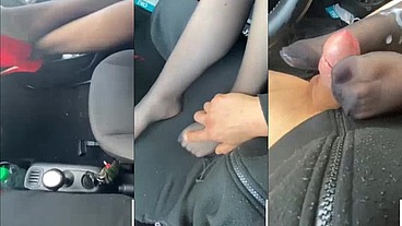 HD OUTDOOR CAR FOOTJOB & CUM (ROLEPLAY- PASSAGGIO IN AUTO CON FOOTJOB & CUM) ALL'APERTO IN MACCHINA