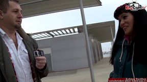 Threesome with a busty spanish dark hair amateur slut