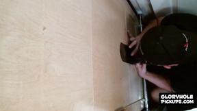 ”Kinky white dude sucks black glory hole fuck stick wildly”