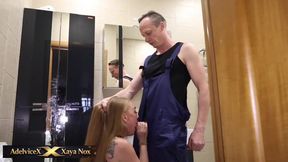 Redhead tears up plumber with throat like pussy deepthroat POV no gag reflex