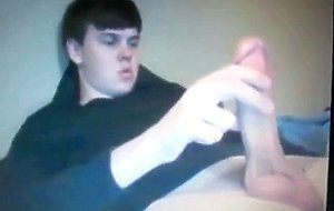 chubby young guy with huge  cock on cam