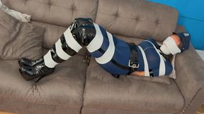 Lauren Rice in Police roleplay ends in strict tape bondage