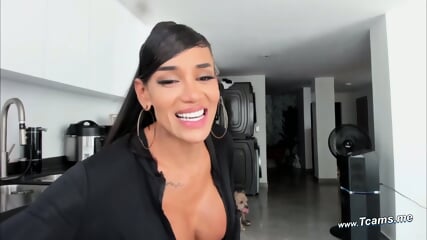 Hot Busty Shemale Masturbates Her Huge Cock  Belgium