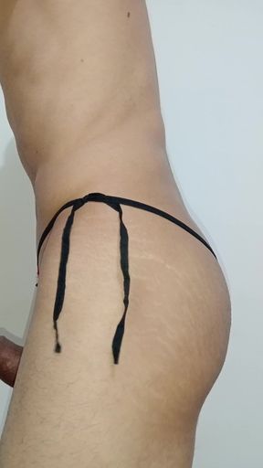 Fitness Bro, Submissive, in Sexy Lace Lingerie, Bick Dick