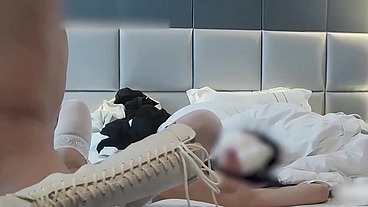 Young Chinese Model with Perfect Legs Gets Her Tight Pussy Pounded Hard