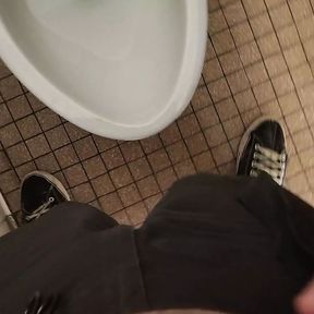 Jerking off in the restroom stall between classes