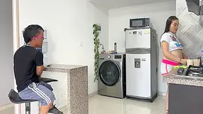 I Get Home From Work And I See My Rich Pregnant Stepdaughter Doing Cleaning, I Get Horny While I See Her Ass And I End Up Putting My Penis In Her