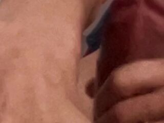 Solo masturbation until my cock squirts milk. Missing my wife traveling.