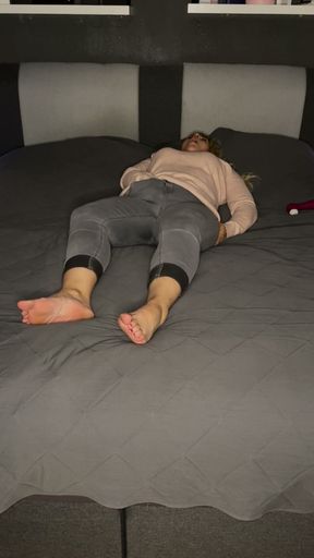 Masturbation on bed solo time clitoris rubbing twitching moaning shaking orgasm   Clip 1