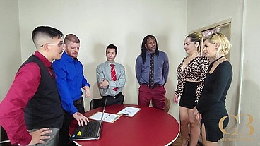 Office Gone Mad When Two Blondes Shows Up