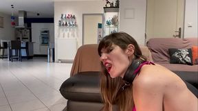 Slut Lety Howl in training submissive'_s master fuck her ass and mouth but let her cum