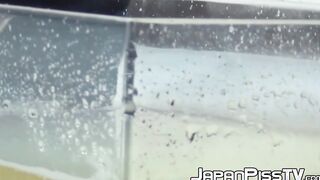 Japanese cuties take their panties off to pee