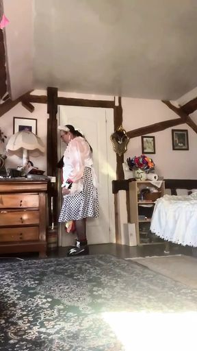 In vintage boniche outfit to put shackles and work with for a day