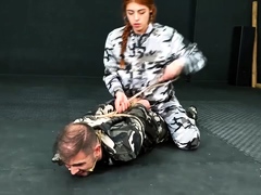 BondageKitties - (Spanish) - Military Man Hogtied And