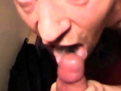 Older Neighbor Enjoys Sucking My Big Cock