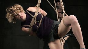 Bounded hottie Kay Kardia is hanged under the ceiling by Jack Hammer