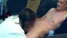 My brown-haired wife sucks my cock and lets me eat her hairy pussy