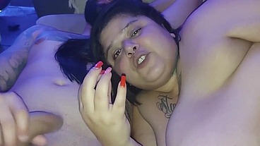 Depois de irmos para o swing transamos a noite toda em casa - Fodendo o cuzinho da BBW a noite toda