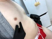 【アグレッシブメスイキ♡】滑り止め手袋でチクチクしたらばかげた♡乳首アタック乳首イキ個人射撃メスイキドライオーガズムホモストレートでゲイ潮吹き