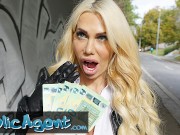 Public Agent Blonde Aussie Tori Cummings fucked on the office stairs