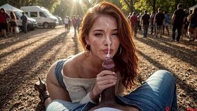 sex on a campsite, i fucked my new a red-haired girlfriend in front of everyone and she likes that![ai]