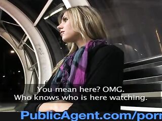 Sindy is getting drilled in a public place, late at night, to earn some money