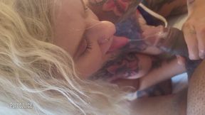 Horny British Slut Scarlett Love Sucks Her First American Black Cock