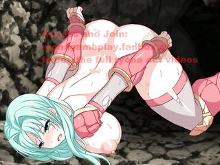 Cute green haired lady having sex with invisible men in erotic hentai ryona game video