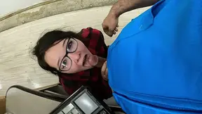 Stepsis sucks cock on the clock before swallowing his load